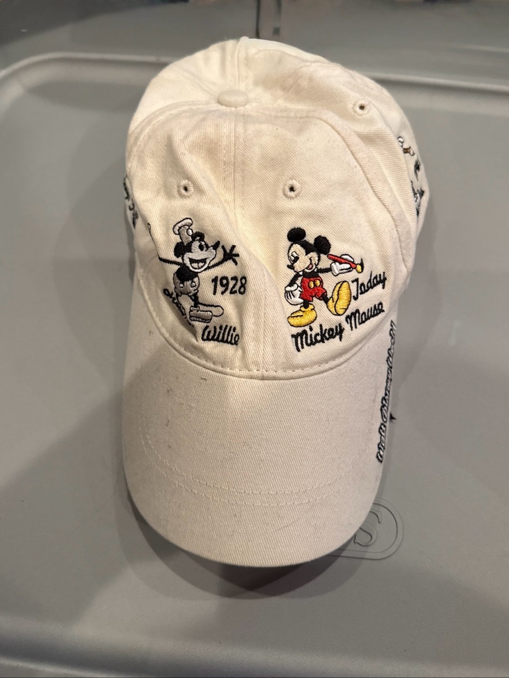 Disney Mickey Mouse Embroidered White Baseball Cap